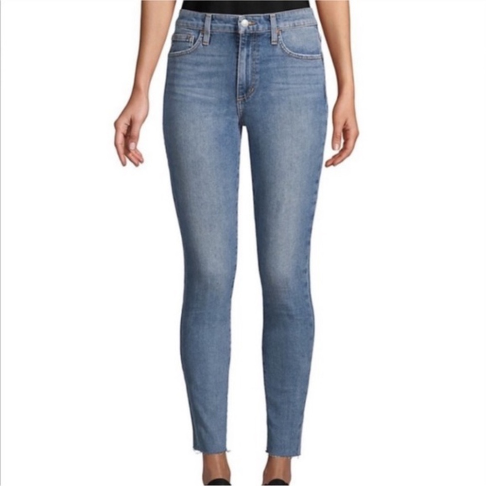 Joe’s Jeans High Rise Skinny Ankle Wheaton Raw Frayed Hem Size 30 Light Wash - Picture 3 of 15